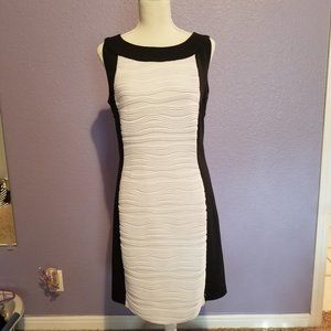 Colorblock black and white dress